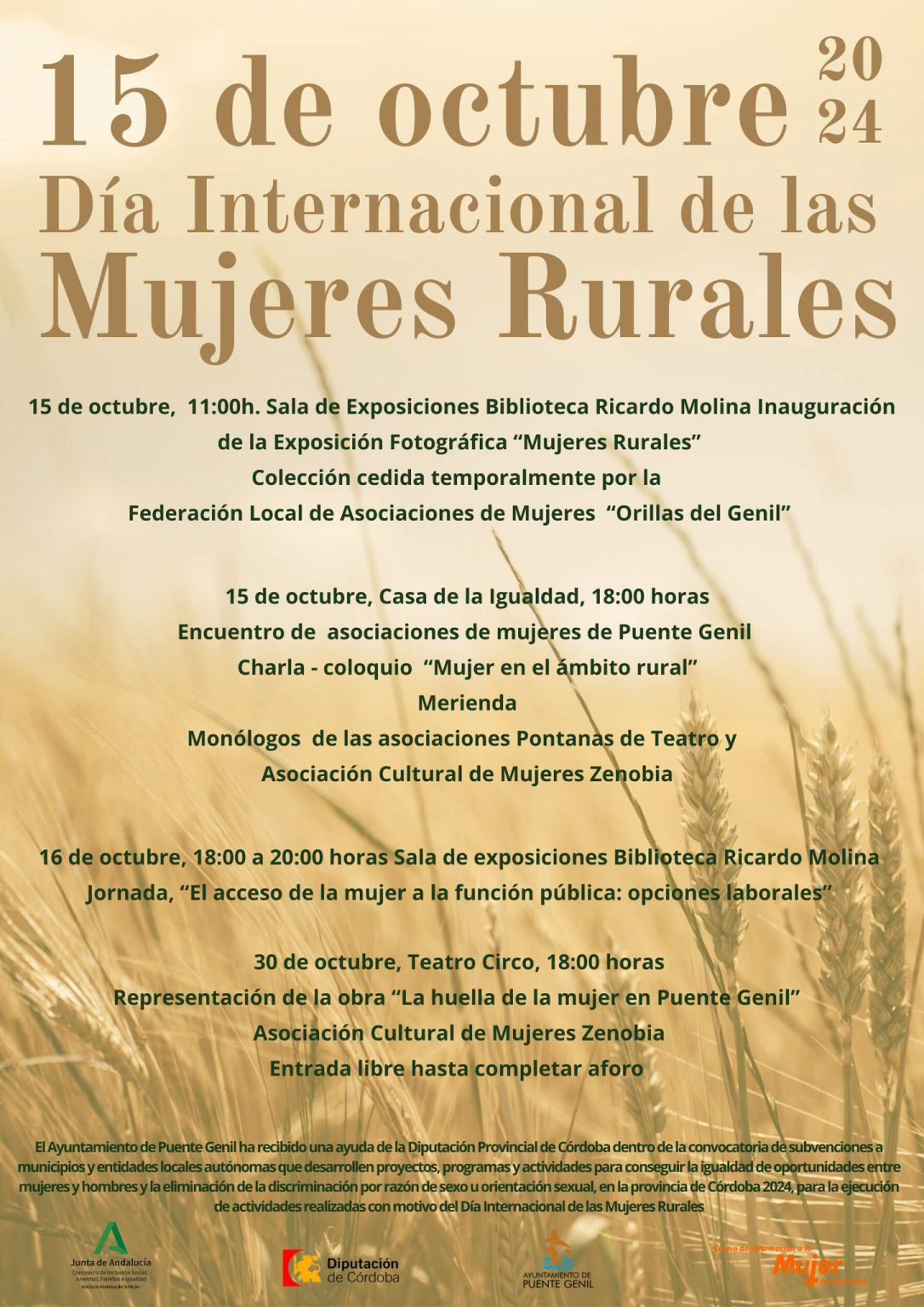 Puente Genil celebra el Día Internacional de las Mujeres Rurales con ...